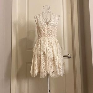 BCBG white lace dress